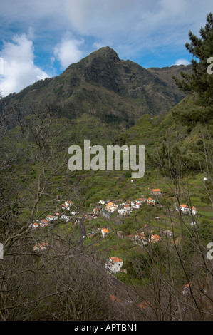 Serra de Agua village and the Pico Queimado, Madeira island, Portugal Stock Photo