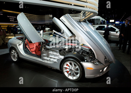 Mercedes-Benz SLR McLaren roadster at the 2008 North American International Auto Show in Detroit Michigan USA Stock Photo