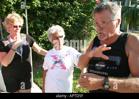Miami Florida,Bayfront Park,Biscayne Boulevard,Democratic Party Presidential Election rally event,candidate John Kerry supporters,deaf,senior seniors Stock Photo