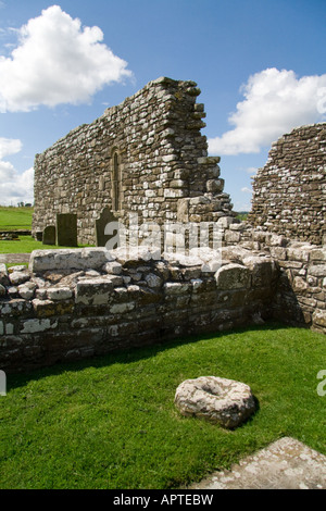 Derelict ruins on devenish island with lush grass on summers day Stock Photo