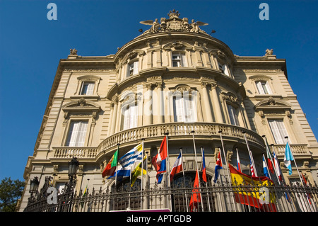 The Neo Baroque Palácio de Linares or Casa de América cultural centre which showcases Latin American art Madrid Spain Stock Photo