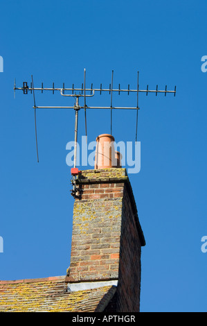 Chimney pots and TV aerials Farnham Surrey Stock Photo