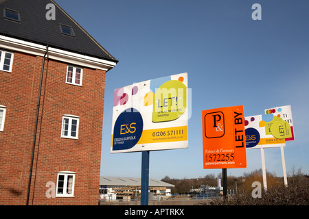 Flat Apartment Agent Signs Boards let Stock Photo