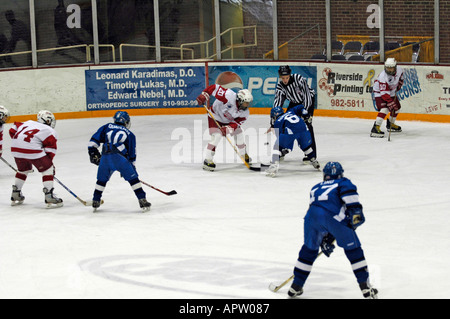 Ice Hockey Tournament action Silver Stick International Hockey playoffs at Port Huron Michigan Stock Photo