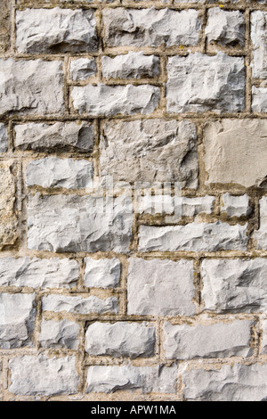 Close up of pointed dressed stone wall Stock Photo