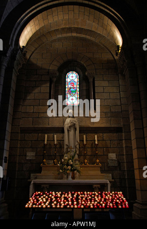 Candles lit in an altar for Holy Marie in the Cathedral of Monaco, Mediterranean Europe, European Union Stock Photo
