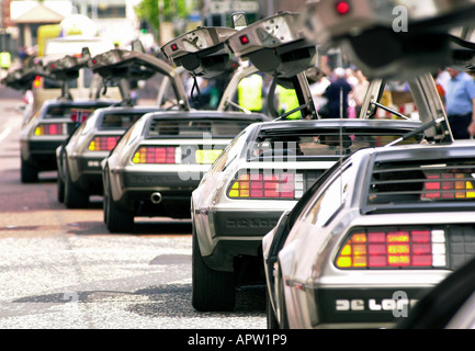 DeLorean procession Stock Photo