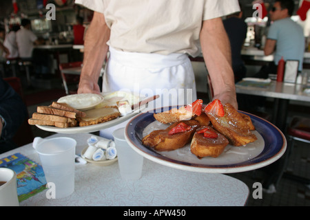 Miami Beach Florida,11th Street Diner,French toast,strawberries,grits,toast,FL122004008