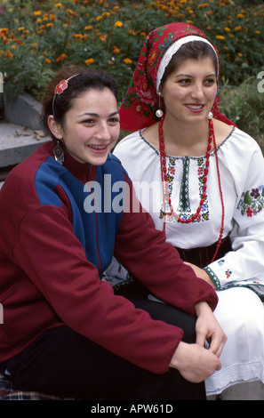 Moldova,Eastern Europe,European,East,former Soviet Union state,USSR,Kishinev Chișinău,University student students,modern dress,national costume,outfit Stock Photo