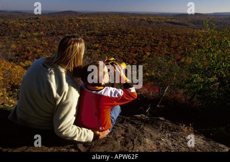 New Jersey,Highlands Appalachian Region,Wildcat Ridge Wildlife Management Area,Hawk Watch Overlook,fall colors,leaf changing,autumn,season,trees,weath Stock Photo