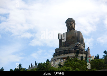 Lantau Island, Hong Kong, China; Tian Tan Buddha is the largest outdoor seated bronze Buddha Stock Photo