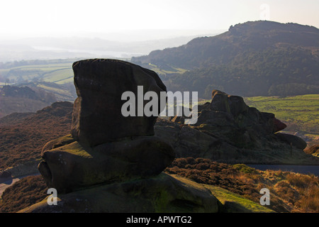 Ramshaw Rocks, the Roaches Estate, Staffordshire Moorlands, Peak District National Park, Staffordshire, England Stock Photo