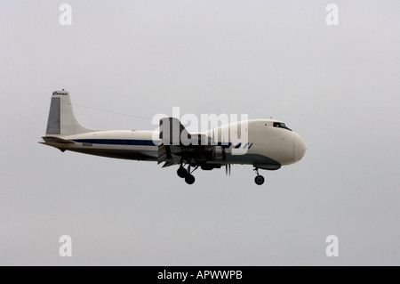 cargo plane landing in the Inupiat village of Kaktovik Barter Island 1002 coastal plain Arctic National Wildlife Refuge Alaska Stock Photo