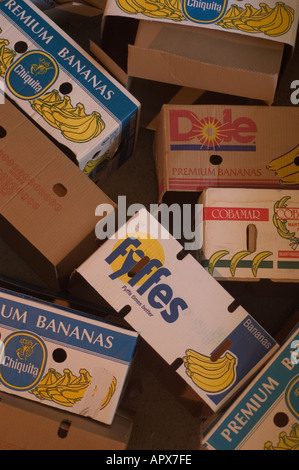 empty fruit boxes Stock Photo