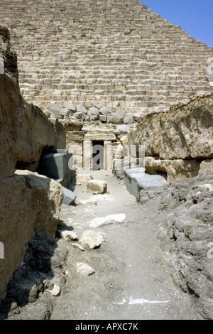 Entrance to the Great pyramid at Giza Stock Photo