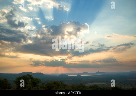 Sunset over Gaborone Dam Stock Photo