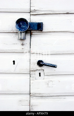White wooden closed door with lock isolated front view Stock Photo - Alamy
