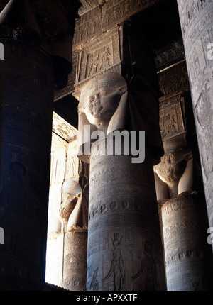 Hathor-headed Columns, Hypostyle Hall, Temple of Hathor, Dendera, Egypt ...