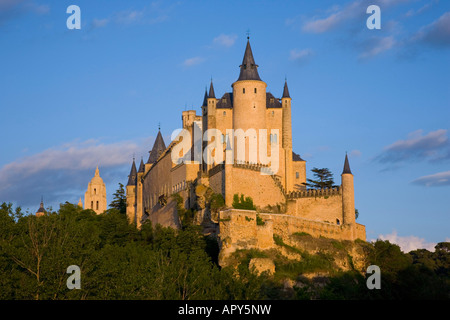 Segovia, Castile and León, Spain. The Alcázar at sunset. Stock Photo