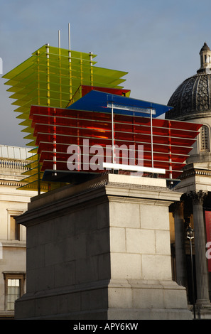 the fourth pillar at trafalgar square called model for a hotel 2007 by thomas schutte unveiled 7th november 07 london england uk Stock Photo