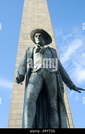Colonel William Prescott statue beside the Bunker Hill Monument in Boston, Massachusetts Stock Photo