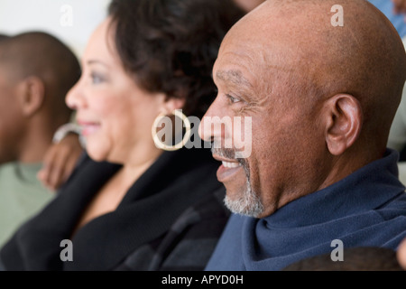 Profile of senior African couple Stock Photo