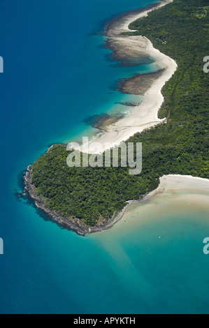 Cape Tribulation Daintree National Park World Heritage Area North Queensland Australia aerial Stock Photo