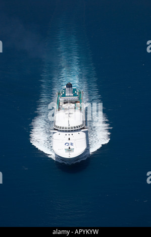 Regal Princess Cruise Ship near Cape Tribulation Great Barrier Reef North Queensland Australia aerial Stock Photo