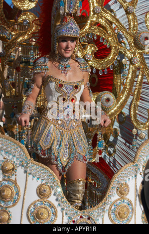 Carnival queen parade at the 2008 Las Palmas carnival on Gran Canaria in the Canary islands Stock Photo