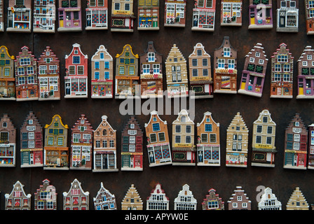 Fridge magnets of Town Houses Amsterdam Holland The Netherlands Stock Photo