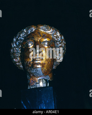 Bronze head of goddess Sulis Minerva Roman baths Bath Somerset England Stock Photo