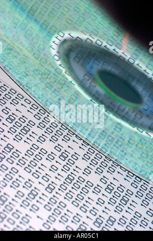 Digital information binary code with dramatic lighting Stock Photo