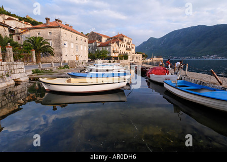 Historic town of Perast at the Bay of Kotor, Montenegro Stock Photo