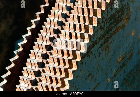 Big, old, rusty saw blades Stock Photo