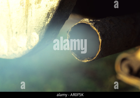 vehicle engine exhaust pipe uk Stock Photo