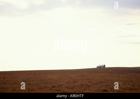 truck travelling on the Haul Road North Slope Arctic Alaska Stock Photo