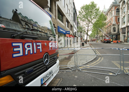 London Fire Service engine in Oxford Street England Stock Photo