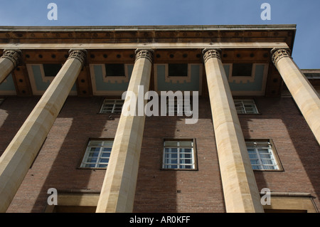 Columns on the front of Norwich City Hall, Norwich, Norfolk, UK Stock Photo