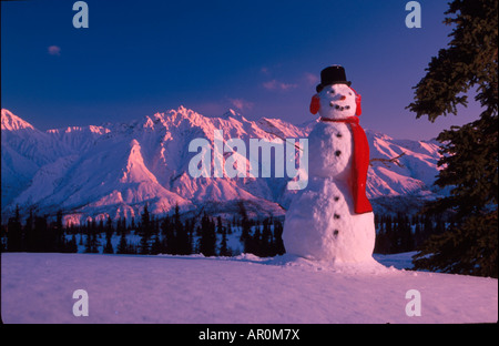 Melting Snowman in spring time Southcentral Alaska Stock Photo - Alamy