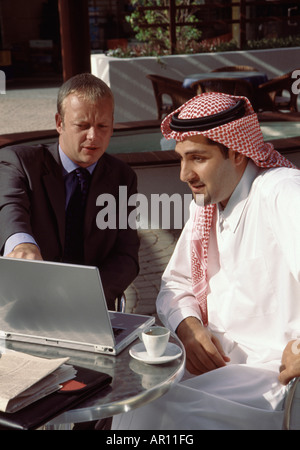 Businessmen in a cafe Stock Photo