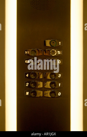 Control Panel of the Elevator Stock Photo