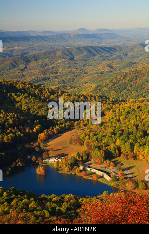 Peaks Of Otter Lodge Seen From Sharp Top Mountain, Blue Ridge Parkway 