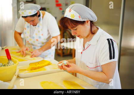 Making fresh pasta in Italy Stock Photo