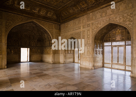 The hall of the Khas Mahal inside of Red Fort - Agra, Uttar Pradesh, India Stock Photo