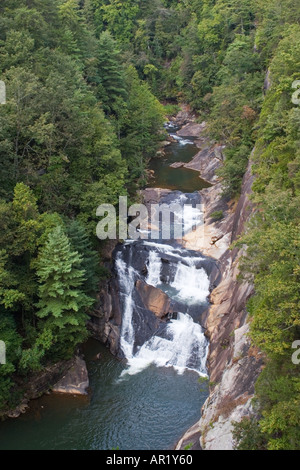 Waterfalls along the Tallulah River at Tallulah Gorge in north Georgia, USA