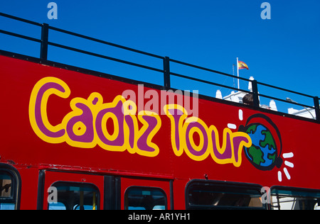 Cadiz tour bus, Cadiz, Spain Stock Photo