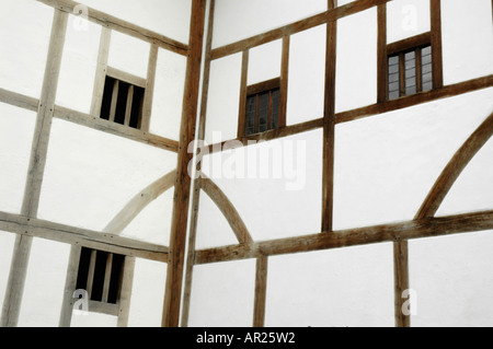 Close up of the exterior walls of Shakespeare's Globe Theatre, Southwark, London, England, UK Stock Photo