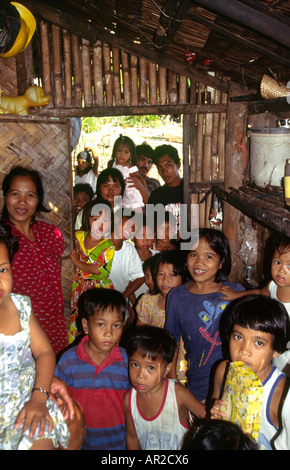 Philippines Palawan children in village celebration Stock Photo