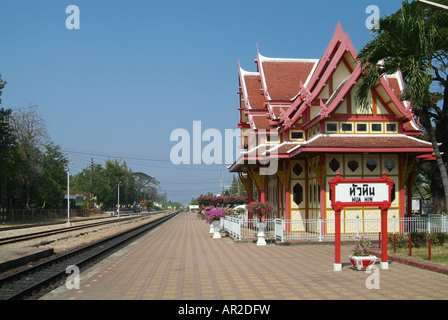 The Royal Pavilion of the Railway Station in Hua Hin, Thailand Stock Photo