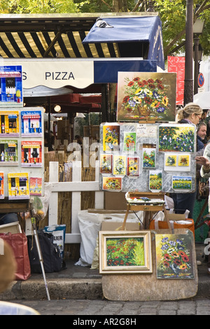 art market on Montmartre, France, Paris Stock Photo